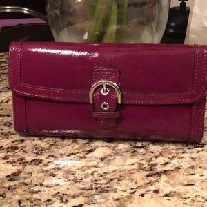 Coach Dark Fuchsia Patent Leather Wallet